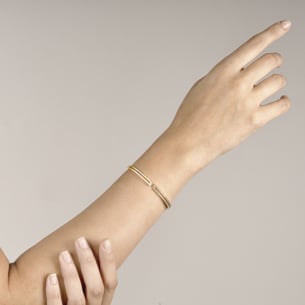 Alif Yellow Gold Diamond Bangle