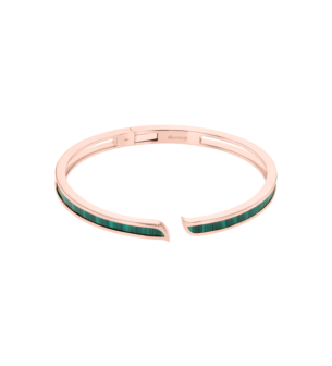Alif Mosaic Malachite Bangle In 18K Rose Gold