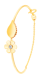 Ara Six Petals Flower Diamond Bangle In 18K Yellow Gold   