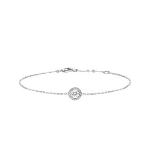 Djula Diamond Round Pave Chain Bracelet in 18K White Gold